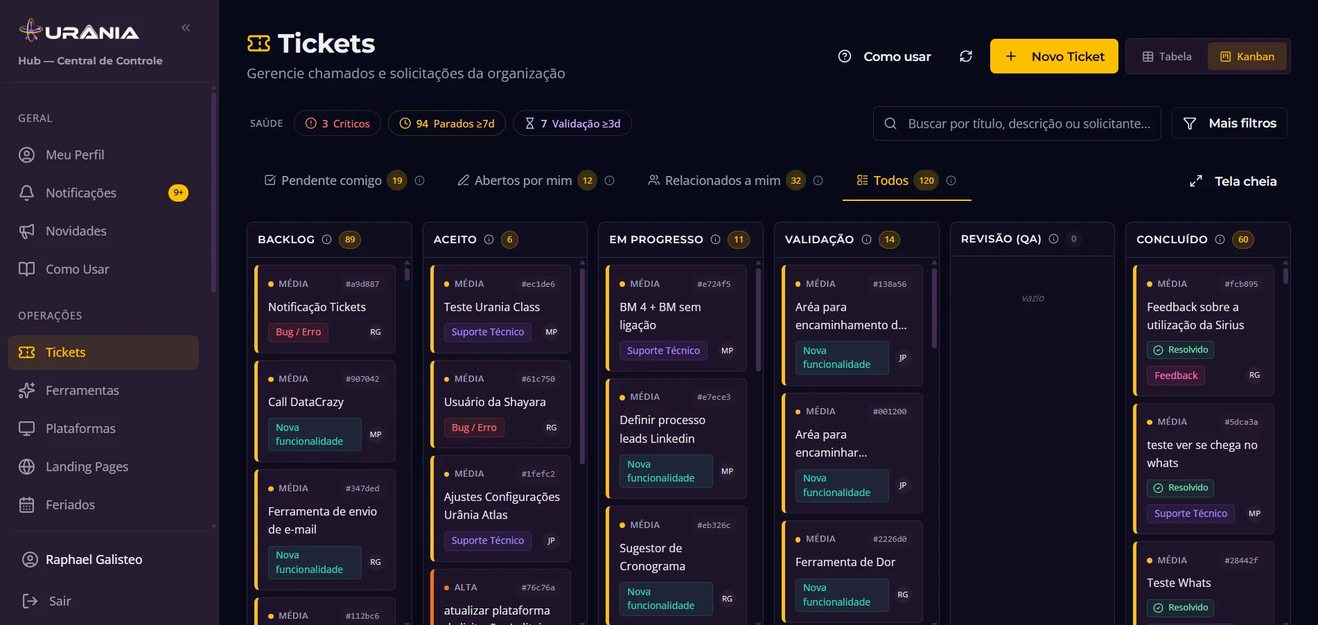 features-observacao: hub