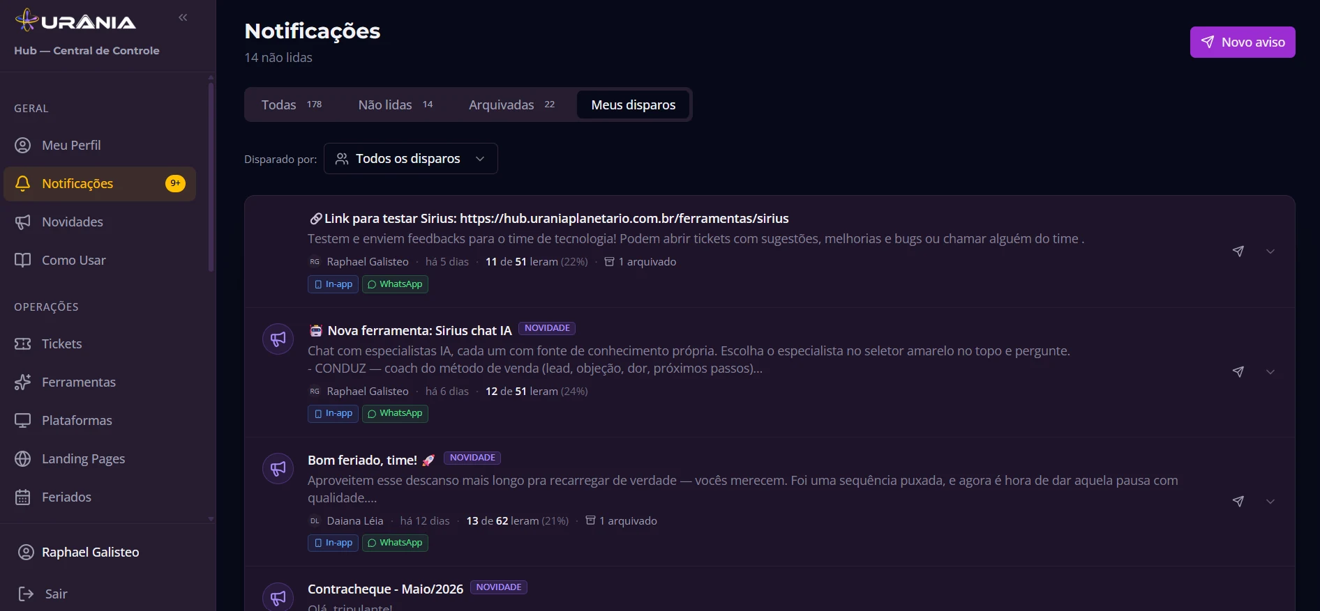 notificacoes: hub